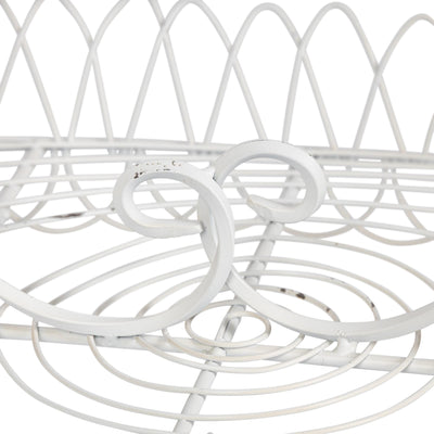 French Wire Stand, Antiqued White