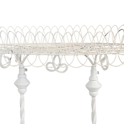 French Wire Stand, Antiqued White