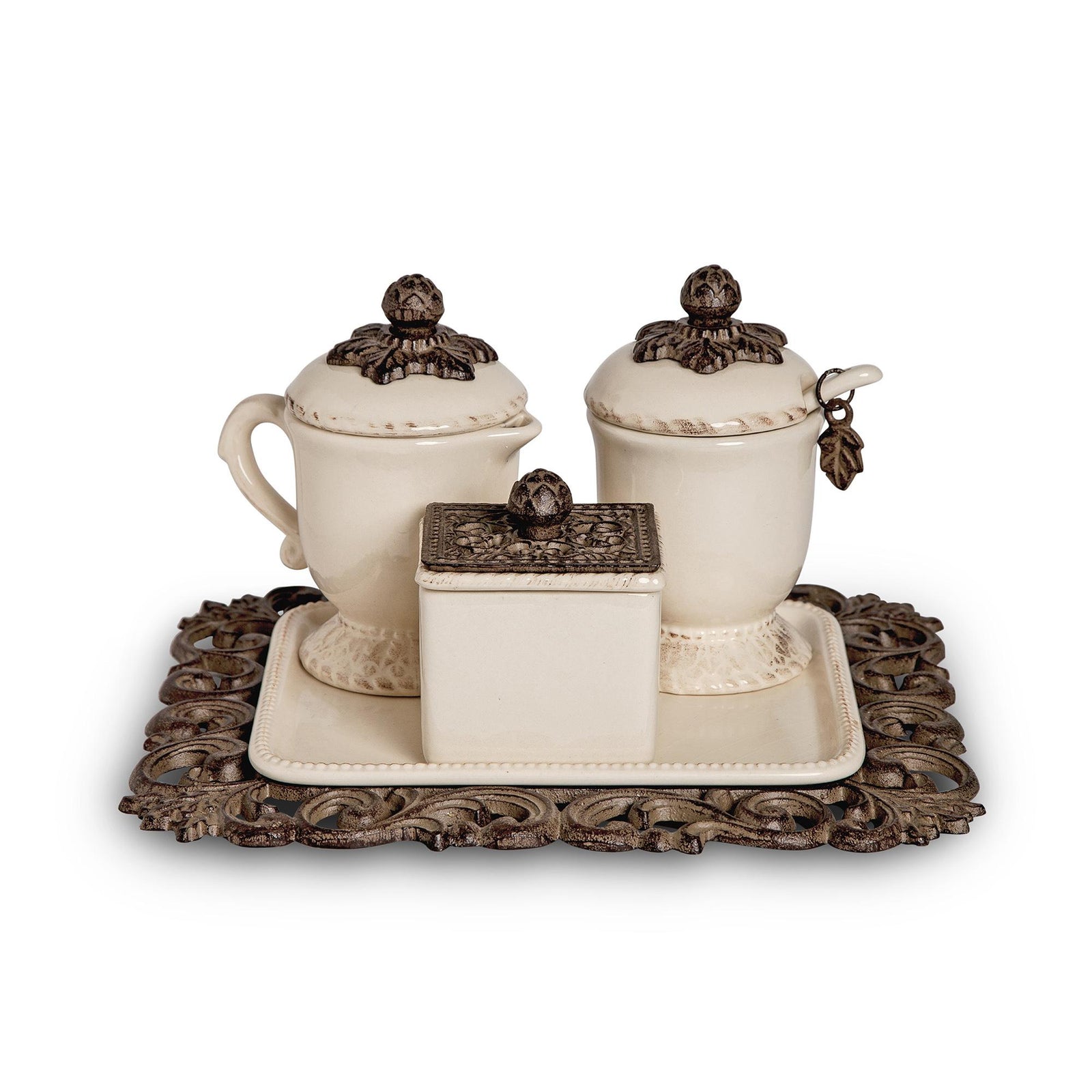 Acanthus Stoneware Coffee Service Set
