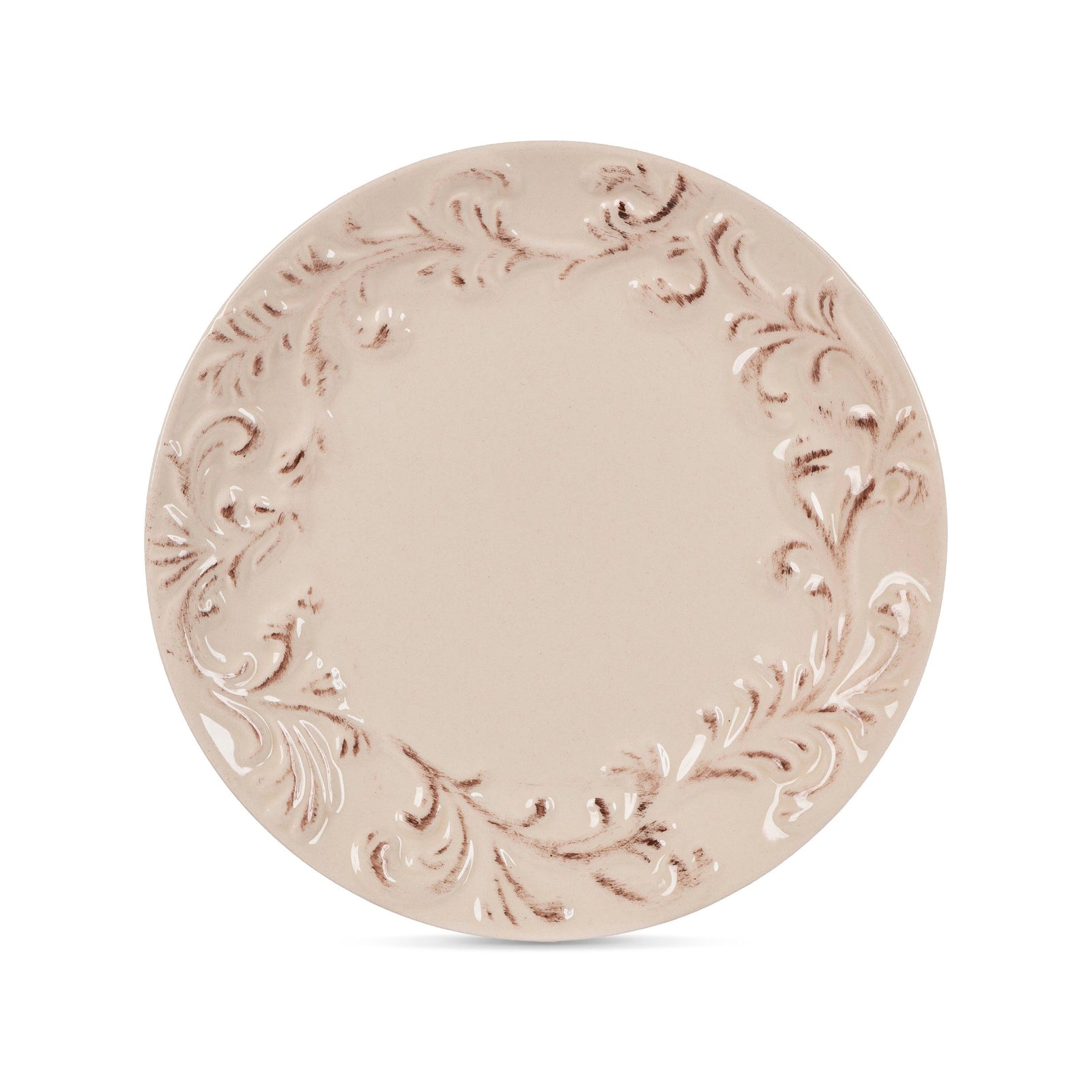 Acanthus Stoneware Dinner Plates, Set of 4