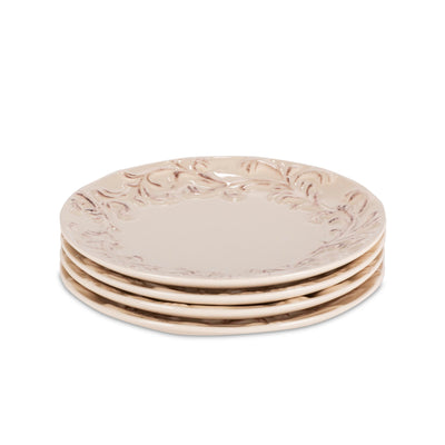 Acanthus Stoneware Dinner Plates, Set of 4