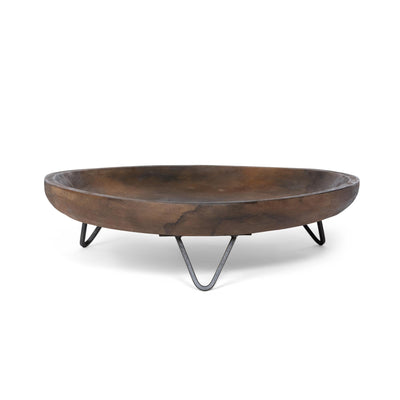 Wooden Round Footed Serving Tray