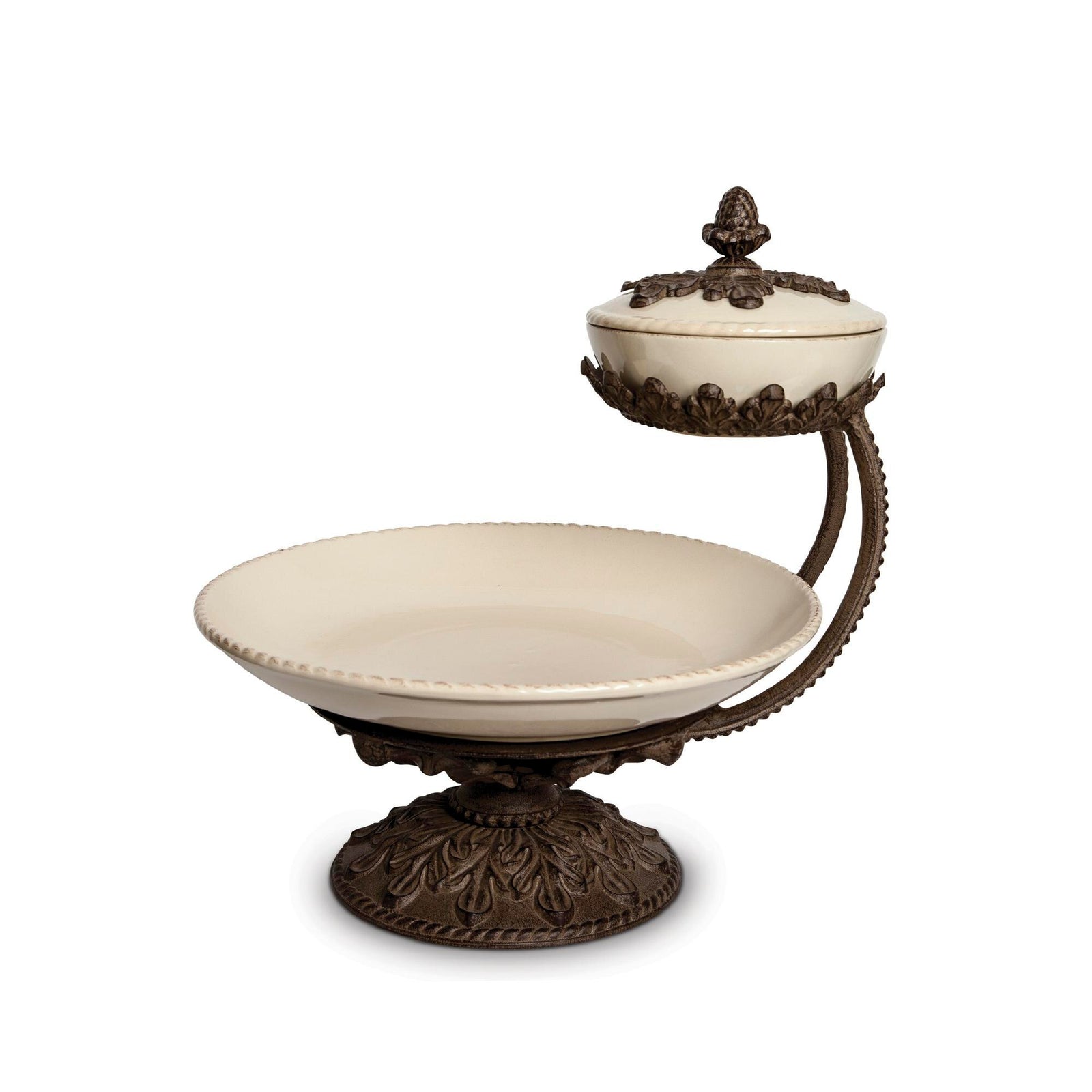 Acanthus Stoneware Chip and Dip Server