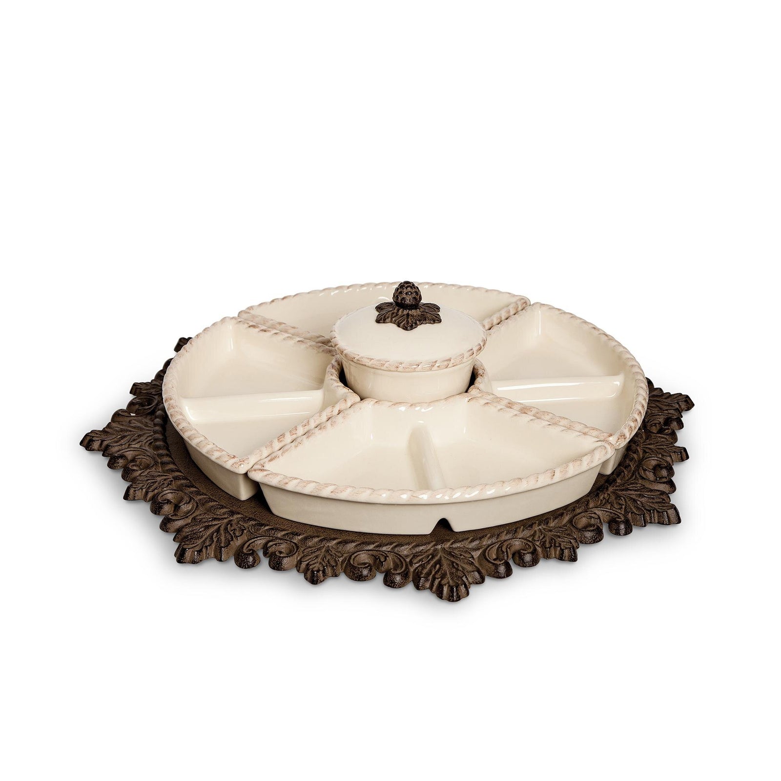 Acanthus Stoneware Crudité Server