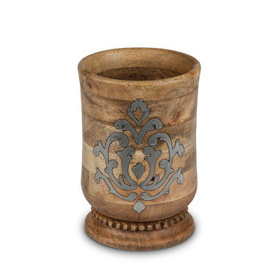 Heritage Inlay Wood Utensil Holder