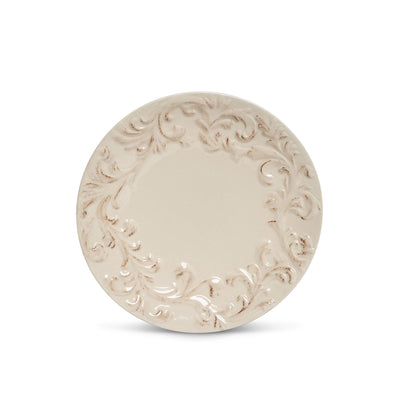 Acanthus Stoneware Appetizer Plates, Set of 4
