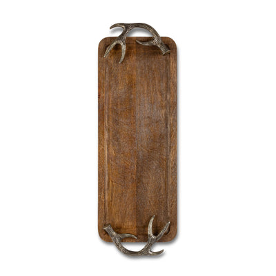 Antler Mango Wood Tray, 26" X 10"