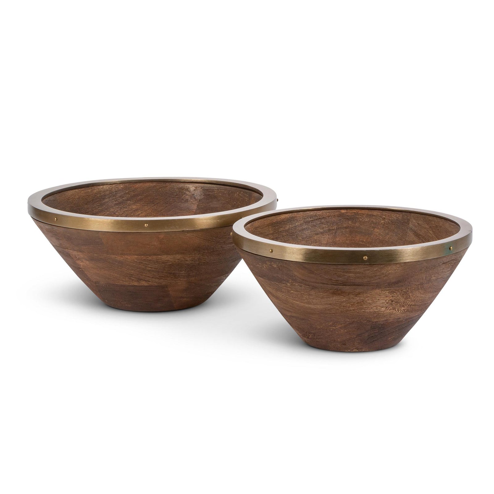 Mango Wood Serving Bowls, Set of 2