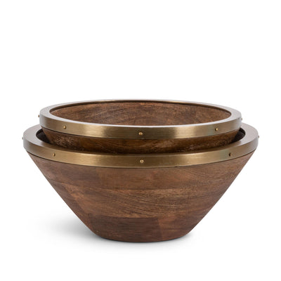 Mango Wood Serving Bowls, Set of 2