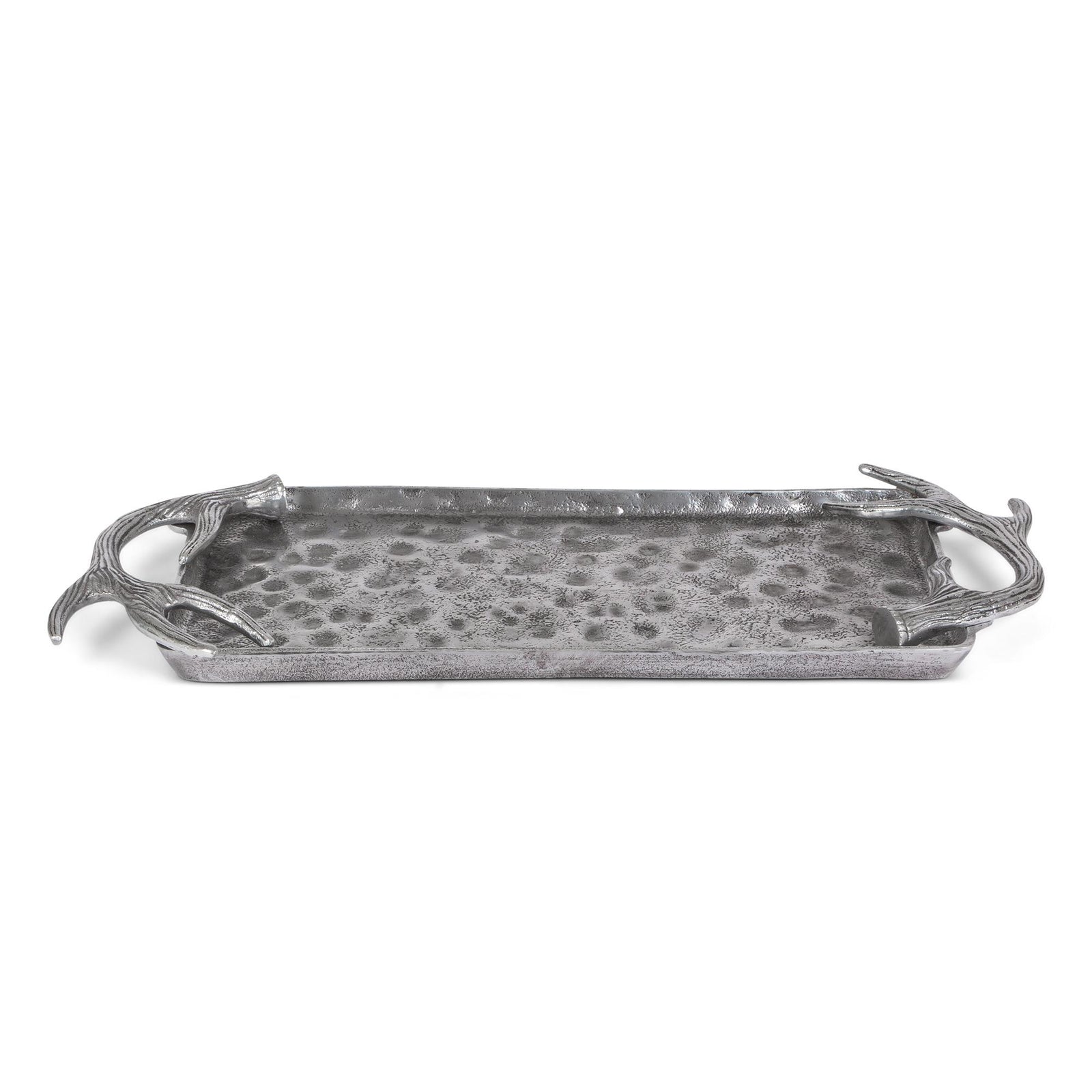Cast Aluminum Hammered Rectangular Tray