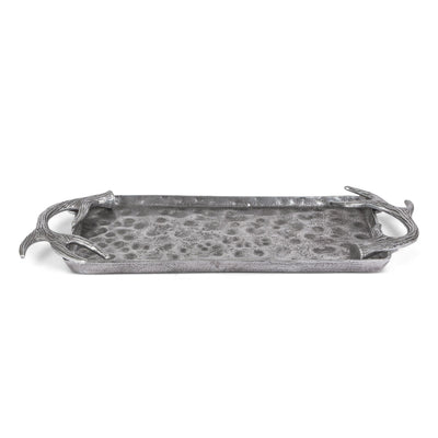 Cast Aluminum Hammered Rectangular Tray