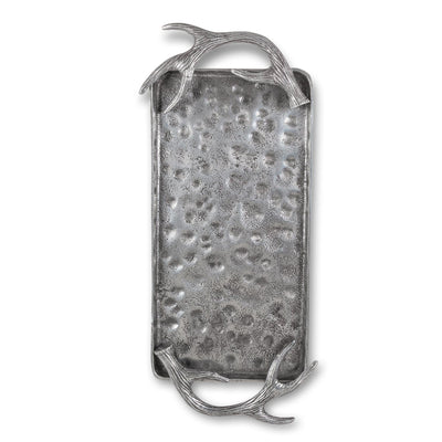 Cast Aluminum Hammered Rectangular Tray