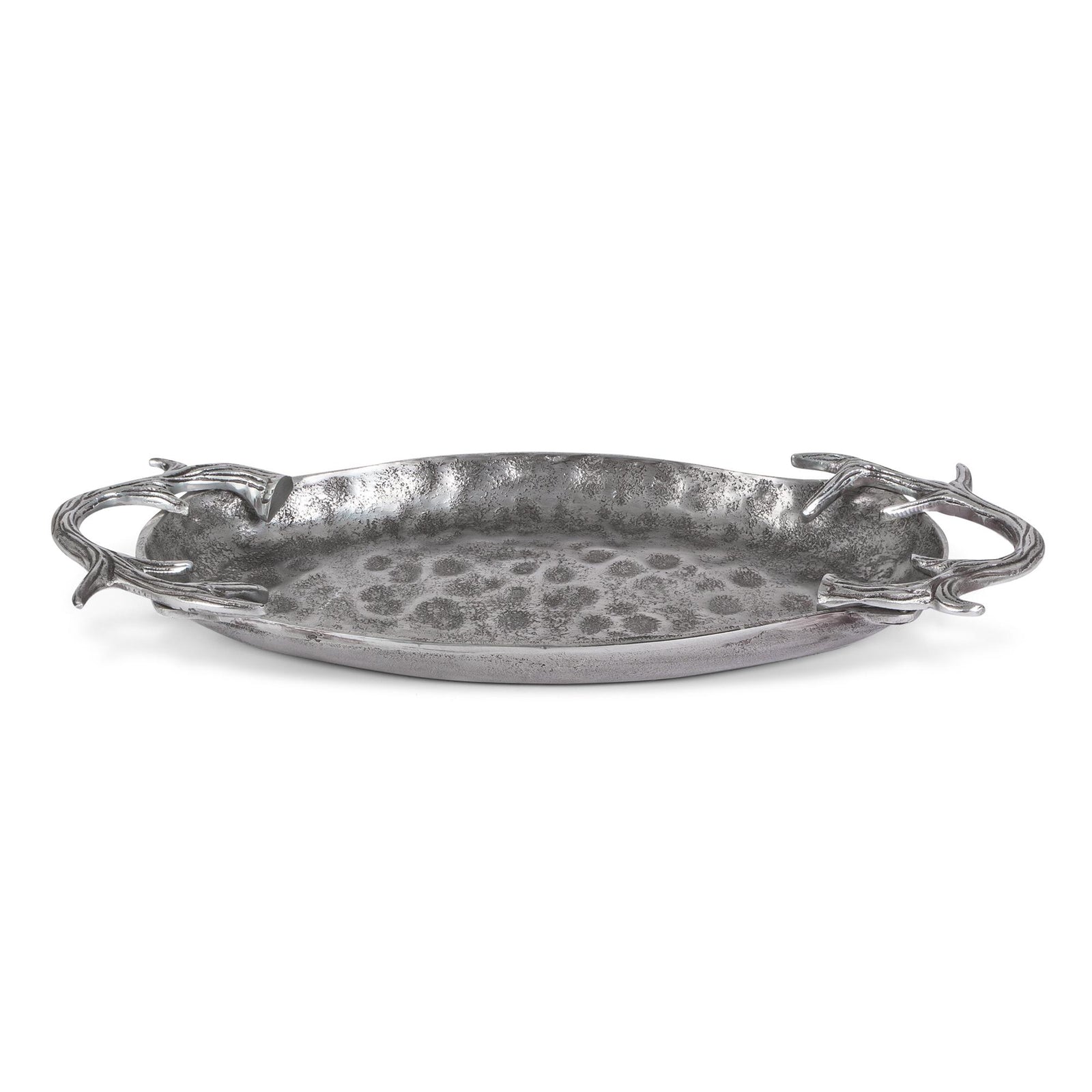 Cast Aluminum  Hammered Oval Tray