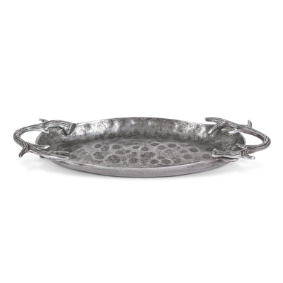 Cast Aluminum  Hammered Oval Tray