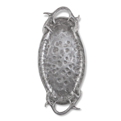 Cast Aluminum  Hammered Oval Tray