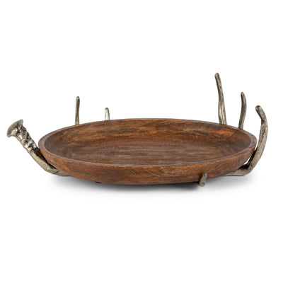 Mango Wood Tray with Antler Stand