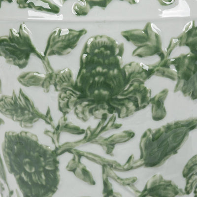 Embossed Floral Ginger Jar