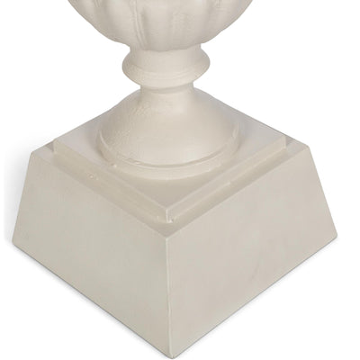 Fluted Metal Urn with Pedestal, Soft White, 33"H