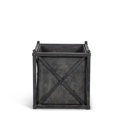 Small Metal Estate Planter, Noir