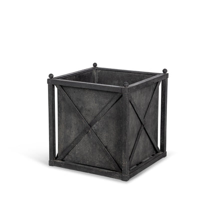 Small Metal Estate Planter, Noir