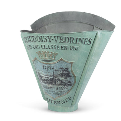 French Metal Picking Basket, Antiqued Green
