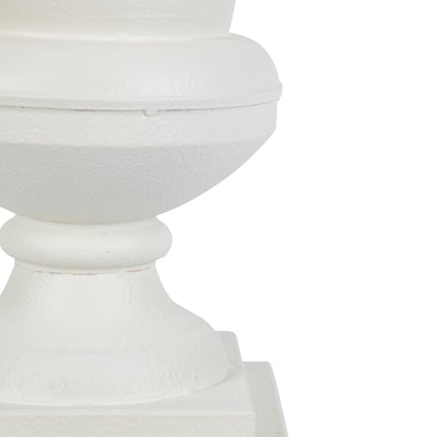 Aged Metal Entry Urn, Soft White