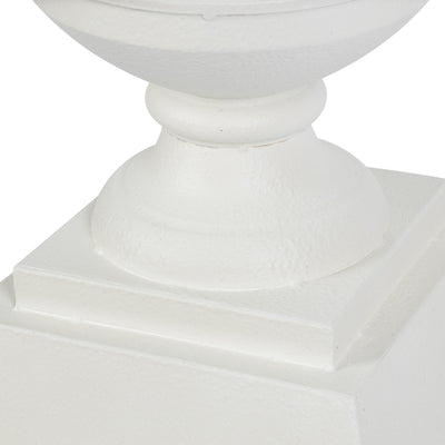 Aged Metal Entry Urn, Soft White