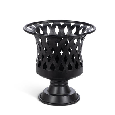 Woven Metal Classic Urn, Antiqued Black, Set of 2