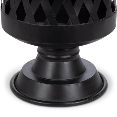 Woven Metal Classic Urn, Antiqued Black, Set of 2