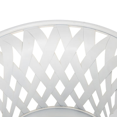 Woven Metal Classic Urn, Antiqued White, Set of 2
