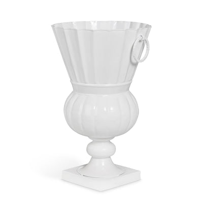 Atlas Outdoor Urn, Large, White Hydrangea