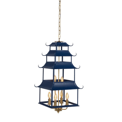 Peace Pagoda Chandelier, Navy
