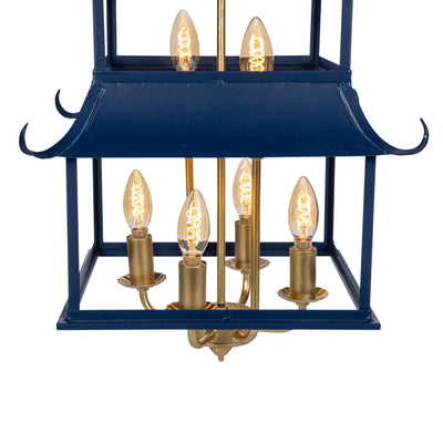 Peace Pagoda Chandelier, Navy
