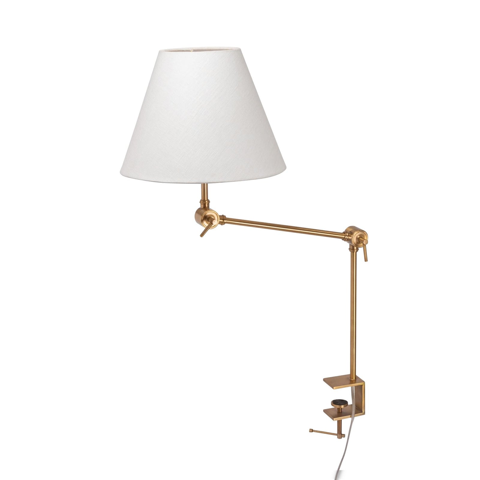 Clamp-on Desk Lamp with Fabric Shade