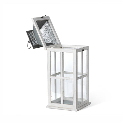 Coastal Whitewash Lantern, Medium