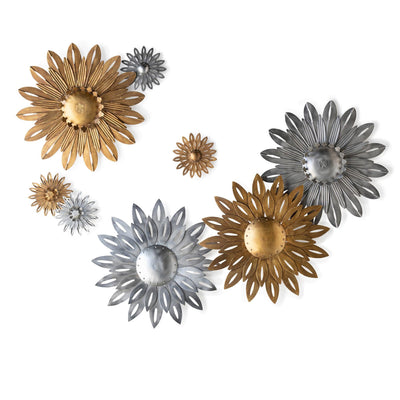 Aged Nickel Wall Dahlia, Small