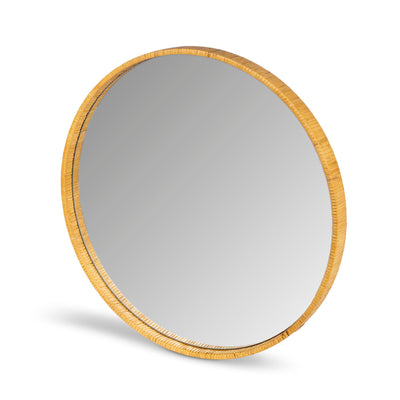 Rattan Wrapped Wood Mirror, 24"
