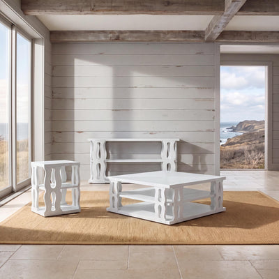 Montauk Cocktail Table, Whitewash