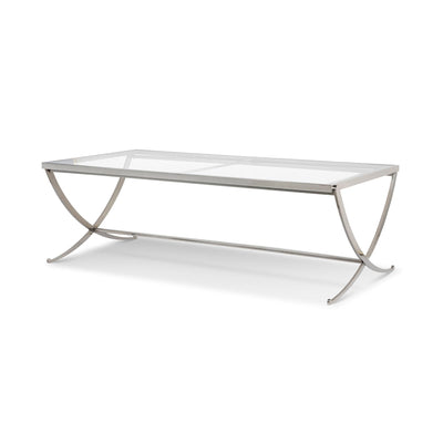 Saber Leg Cocktail Table, Mirrored Silver