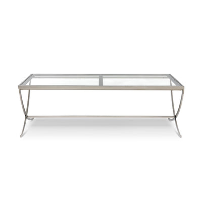 Saber Leg Cocktail Table, Mirrored Silver