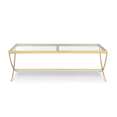 Saber Leg Cocktail Table, Mirrored Brass