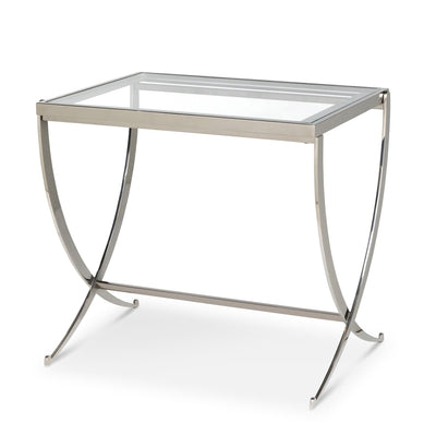 Saber Leg End Table, Mirrored Silver