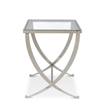 Saber Leg End Table, Mirrored Silver