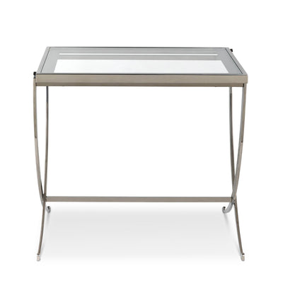 Saber Leg End Table, Mirrored Silver
