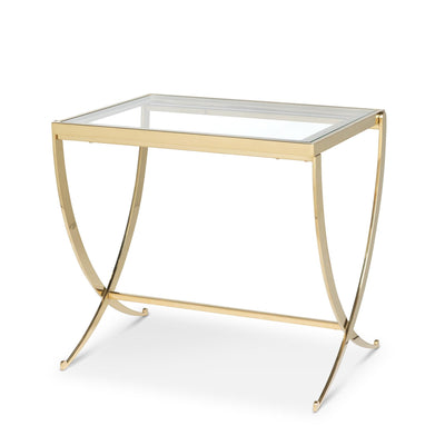 Saber Leg End Table, Mirrored Brass