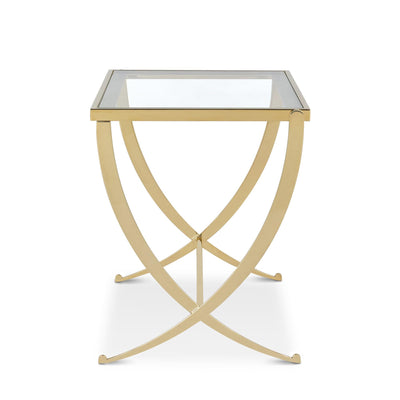 Saber Leg End Table, Mirrored Brass