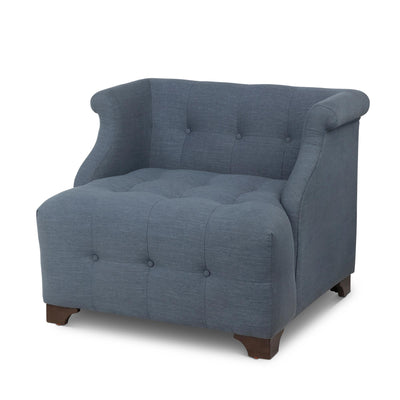 Scroll Arm Occasional Chair, Heathered Navy