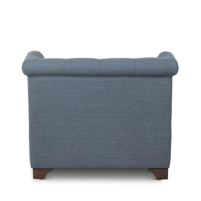 Scroll Arm Occasional Chair, Heathered Navy