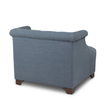 Scroll Arm Occasional Chair, Heathered Navy