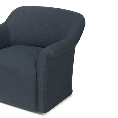 Bella Swivel Chair, Heathered Navy